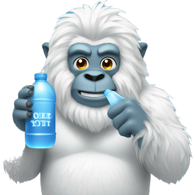 yeti holding water bottle emoji