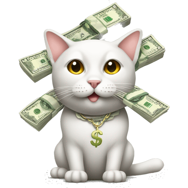 Cat with money emoji