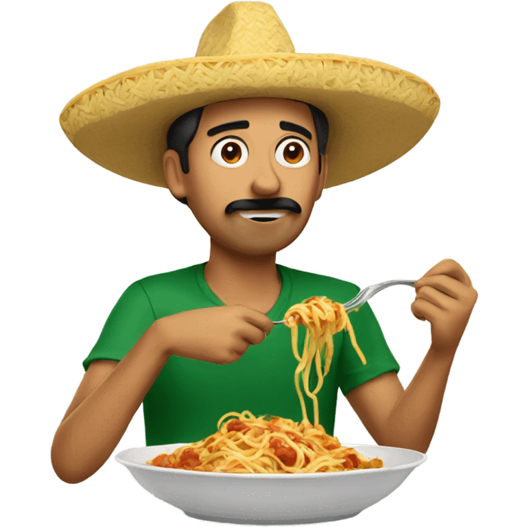 Mexican eating spaghetti emoji