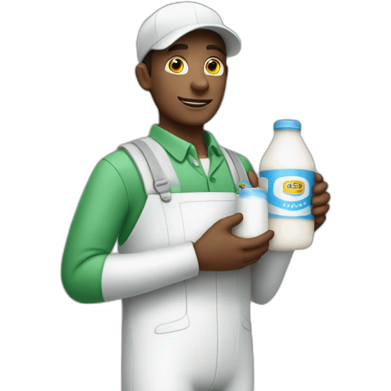 Milkman holding milk bottle emoji