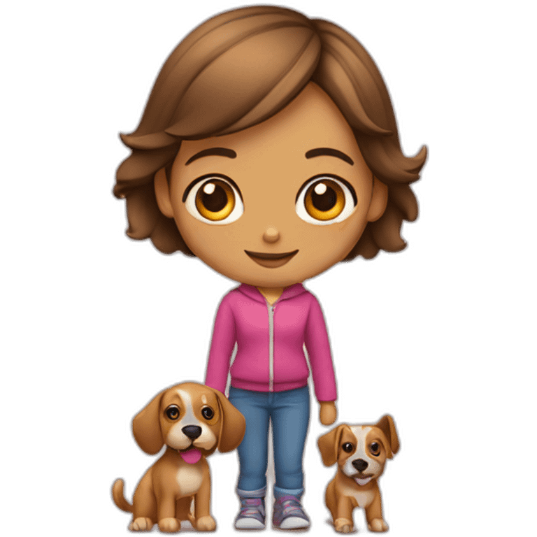 Niña con perro emoji