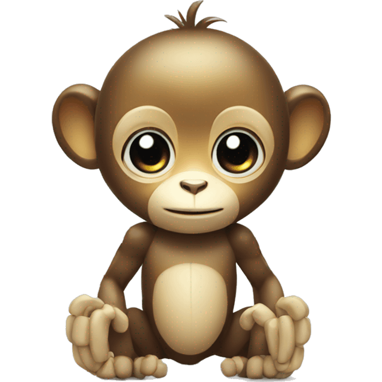 cute monkey AI robot emoji