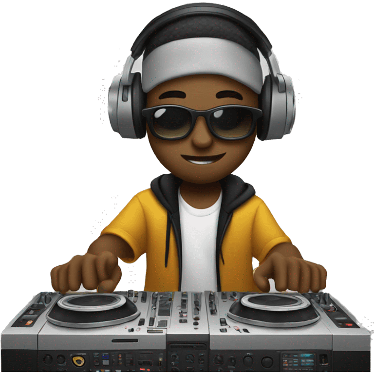 Dj playing on a Dj mixer  emoji