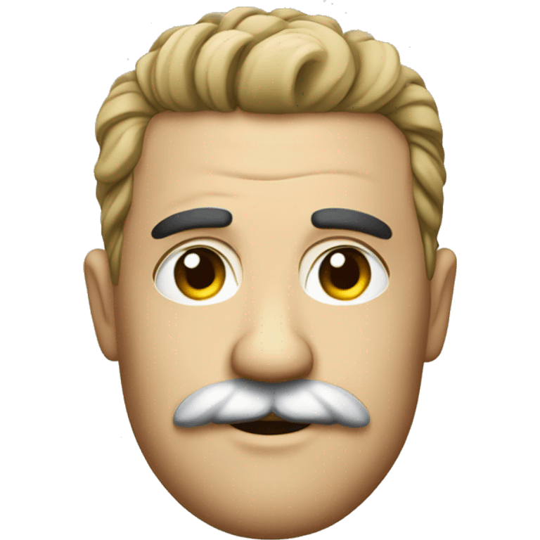 german diplomatic with hair on side and small moustache emoji