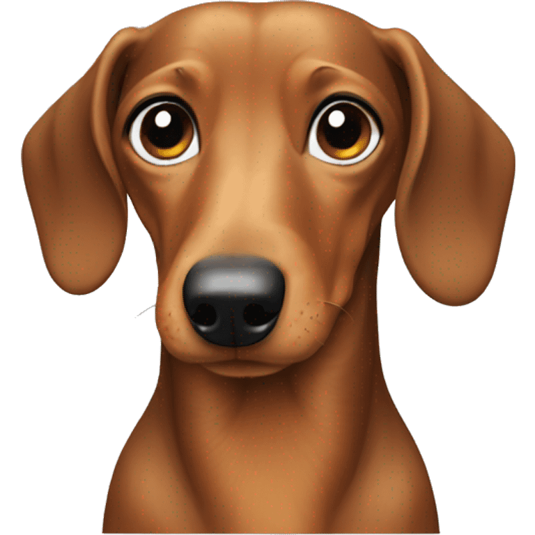 Dachshund in a bland emoji