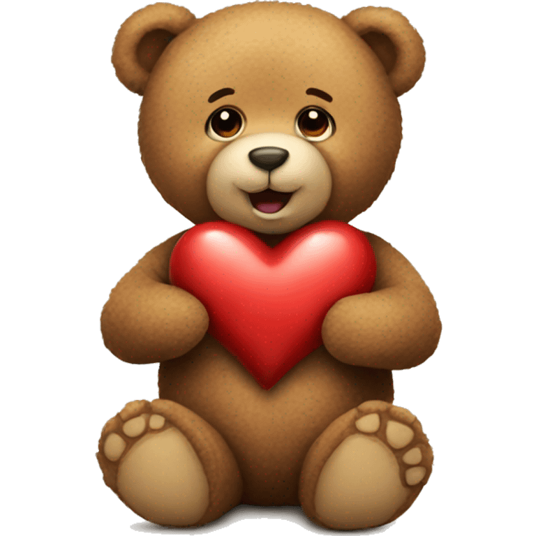 Teddy bear with heart emoji