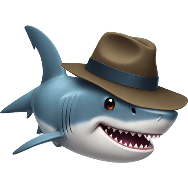 Shark with hat emoji