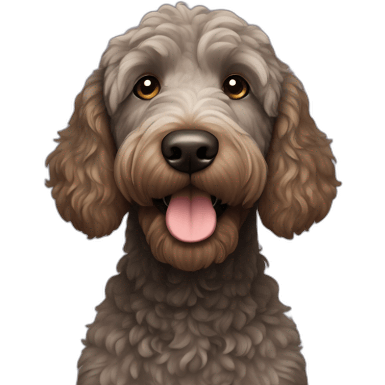 dark gray brown golden doodle emoji