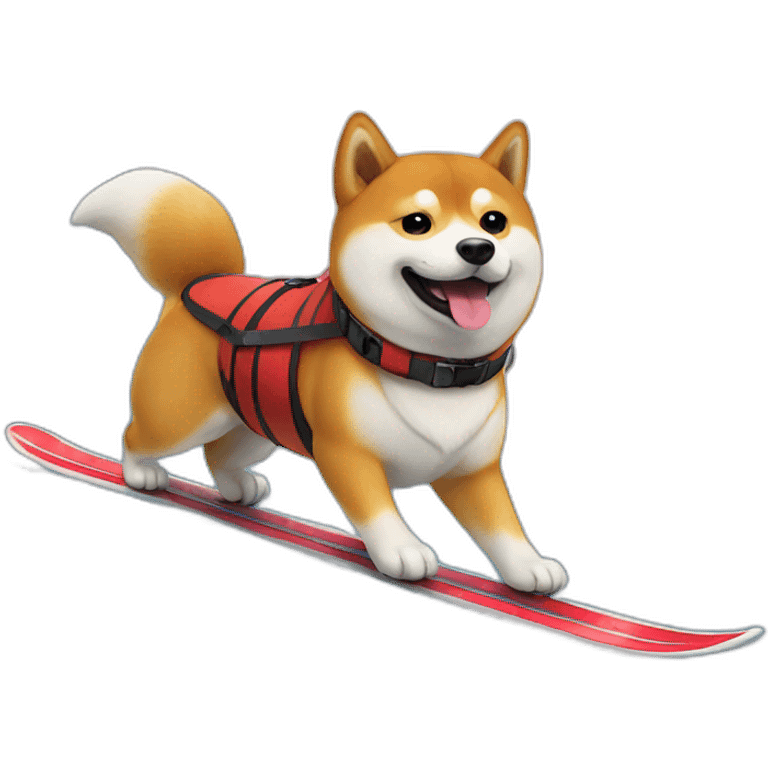 shiba santa skiing emoji