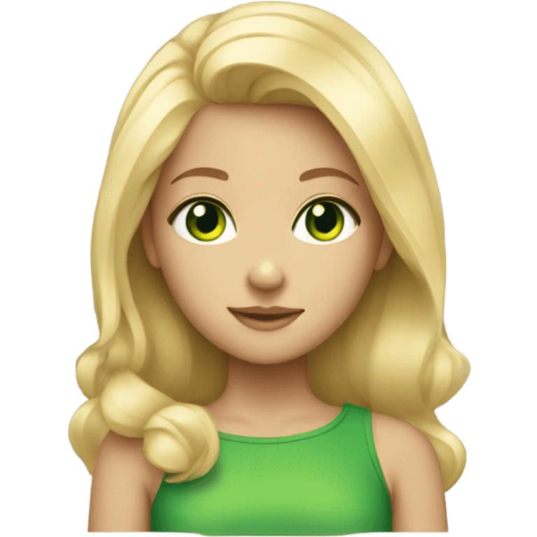 blonde girl with green eyes emoji