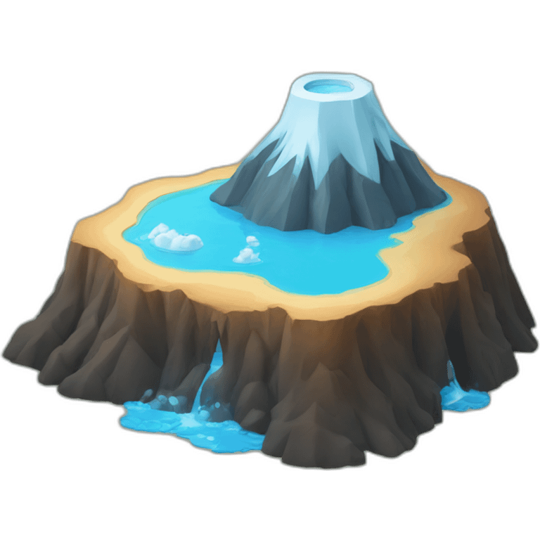 bouteille d'eau sur volcan emoji