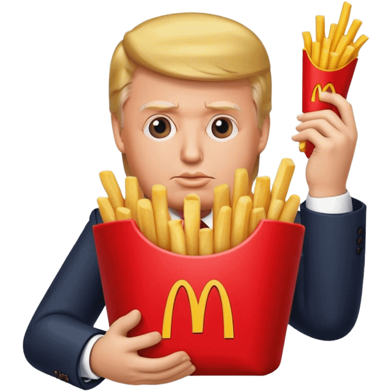 Trump holding McDonald’s French fries emoji