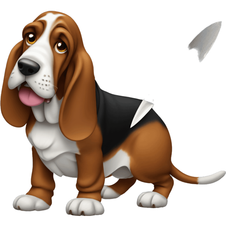 basset hound with a knife emoji