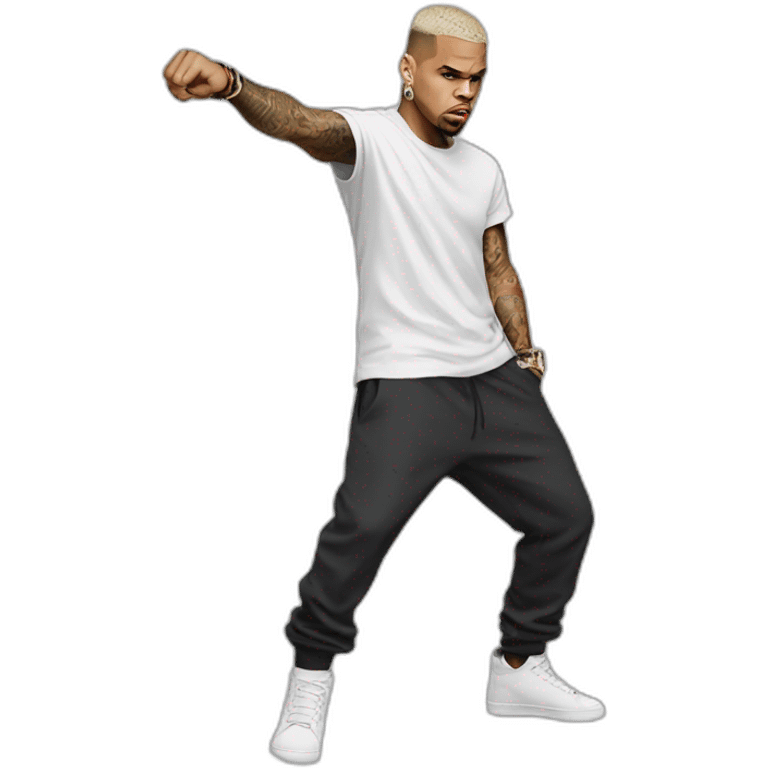 Chris Brown in fighting pose emoji