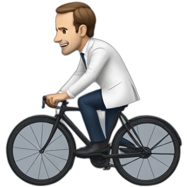 Macron qui fait du velo emoji