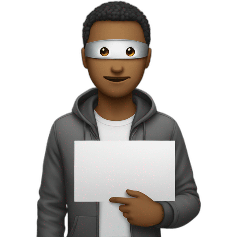 Hacker with poster emoji