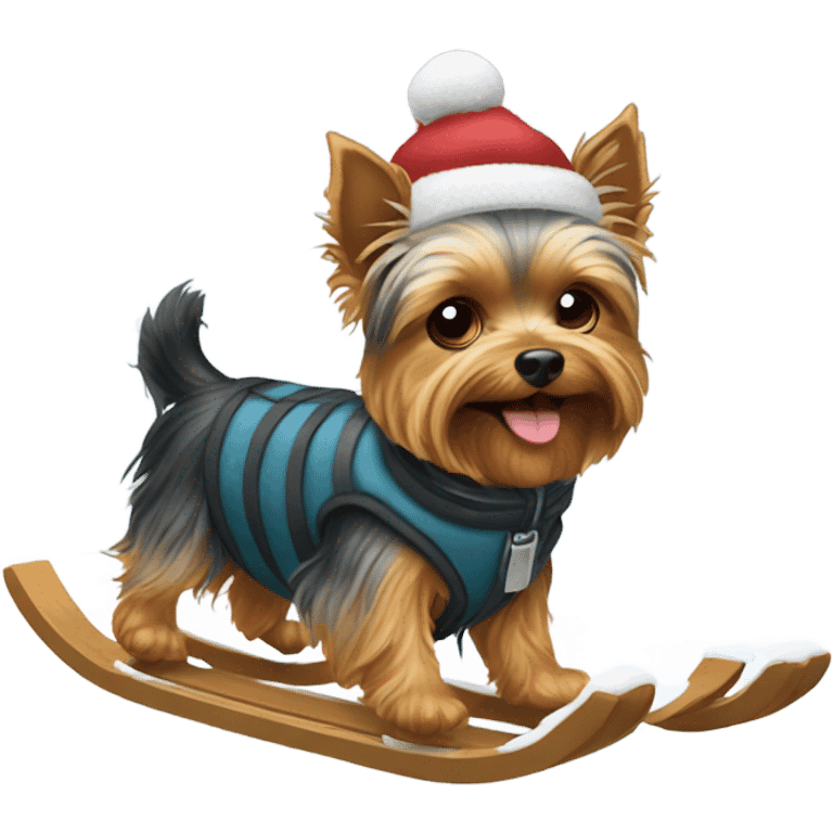 A yorkie sledding  emoji