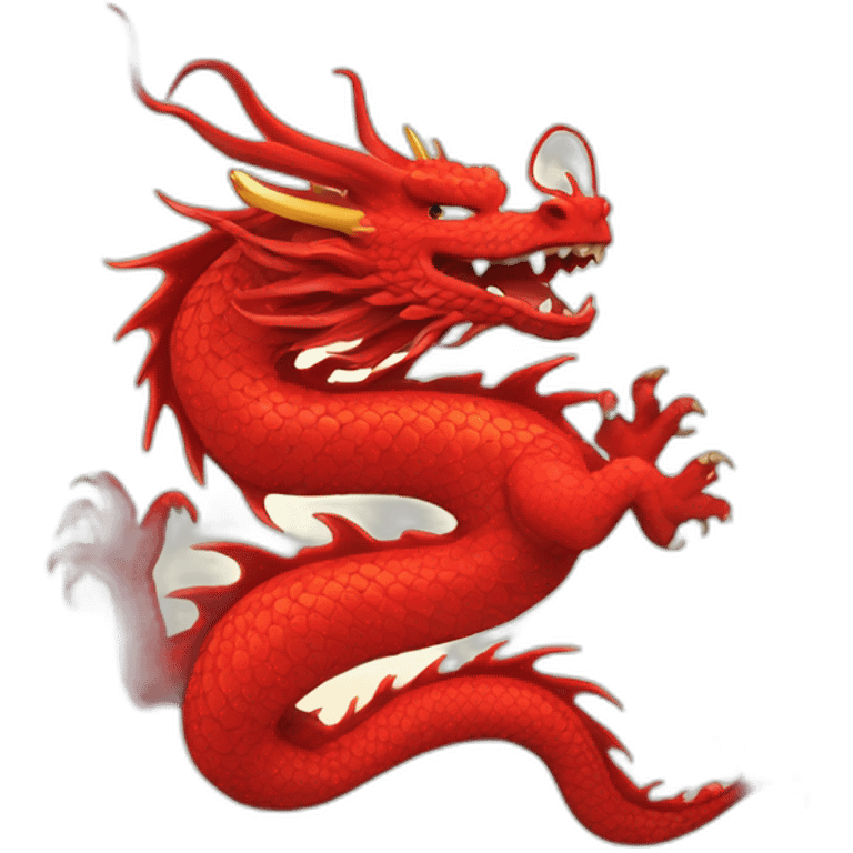 Create an emoji of a red dragon saying happy chinese new year emoji