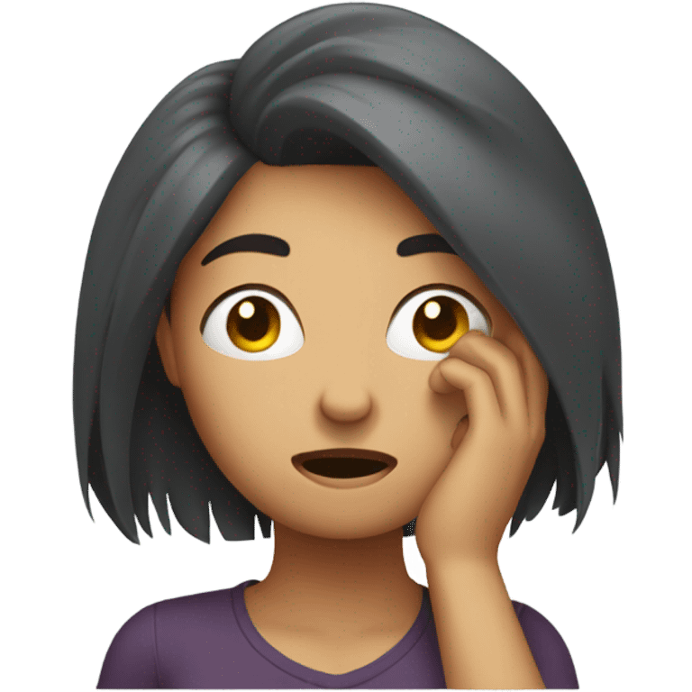 A stressed women pulling her hair  emoji