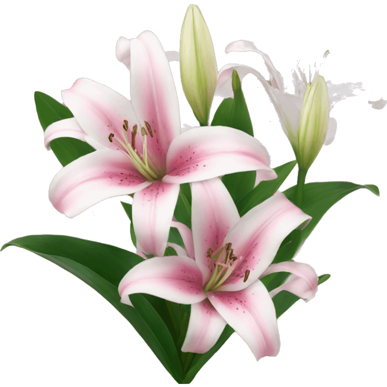 pink and white lilies emoji