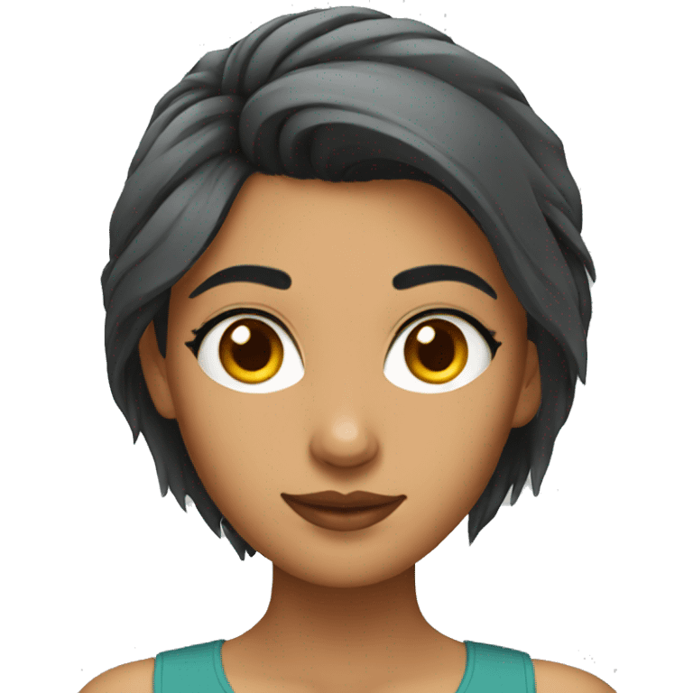 south asian girl with wolfcut hairstyle emoji