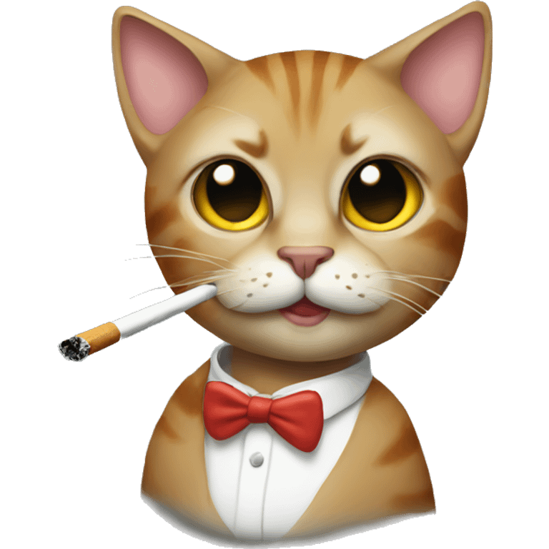 Cat smoking a cigarette emoji