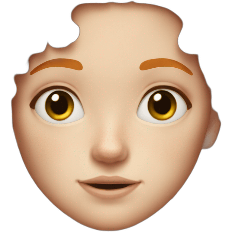 young ginger girl, head closeup, lots of dark freckles emoji