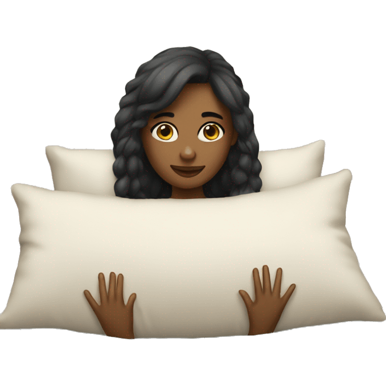 a girl with a pillow emoji