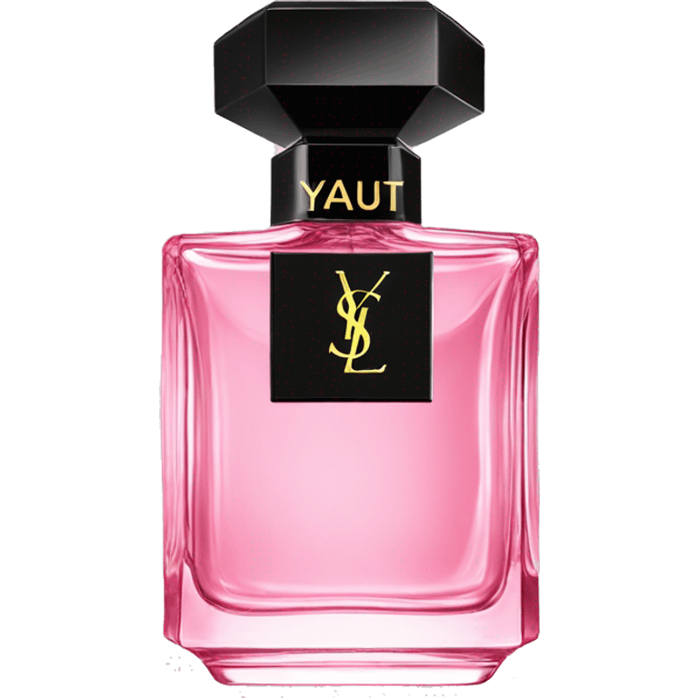 pink YSL crystal perfume bottle with black cap emoji