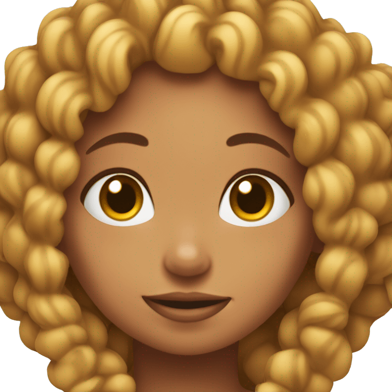 Bronskin girl with curly braids making hand heat  emoji