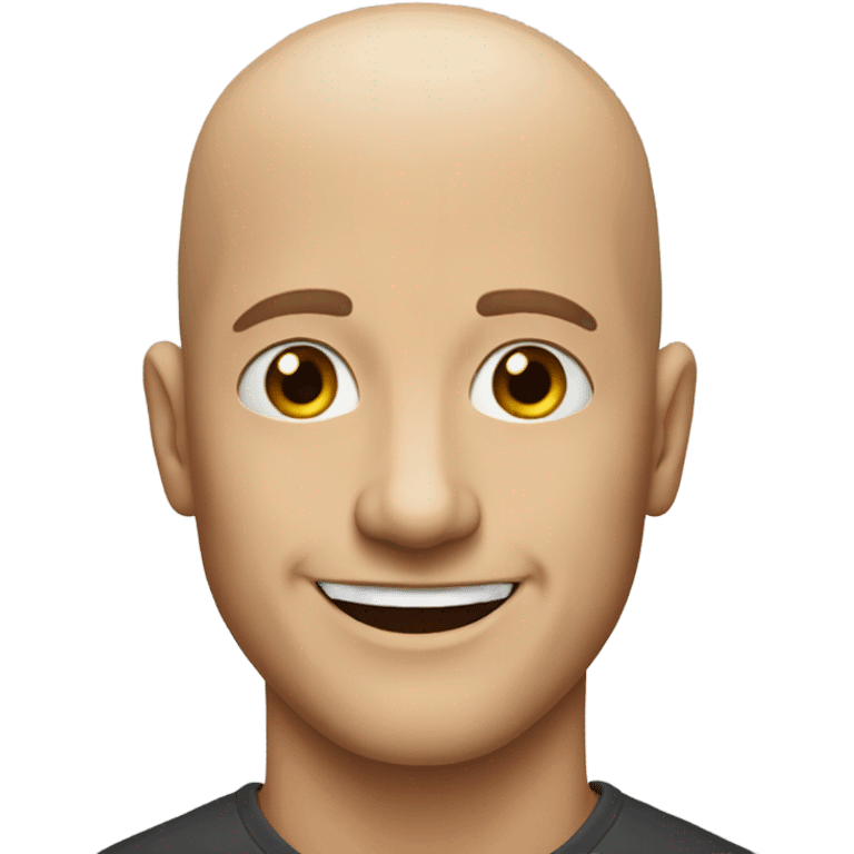 smiling bald man portrait emoji