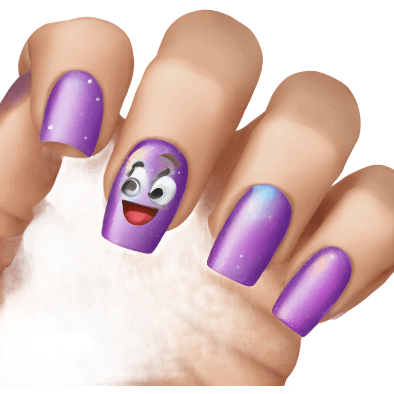 Y2K set of nails emoji