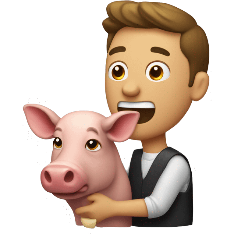 hombre soplando una chuleta de cerdo  emoji