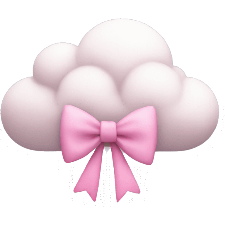 Cloud with a pink bow on it emoji