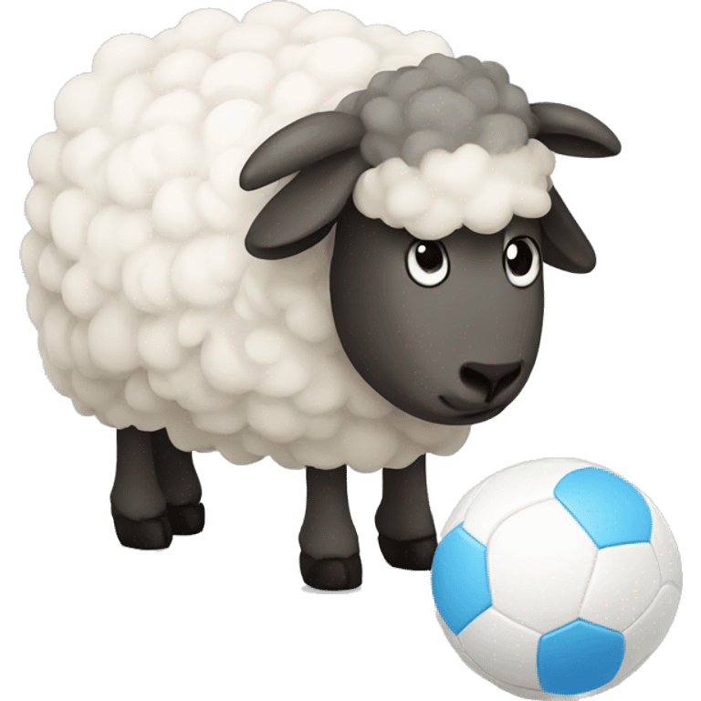 Sheep with ball emoji