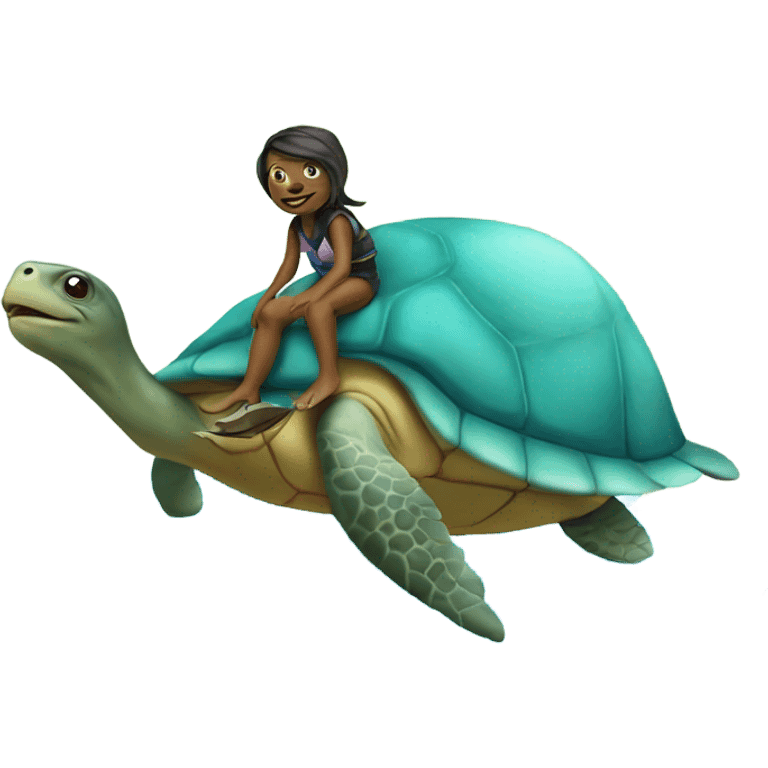 turtle riding a dolphin emoji