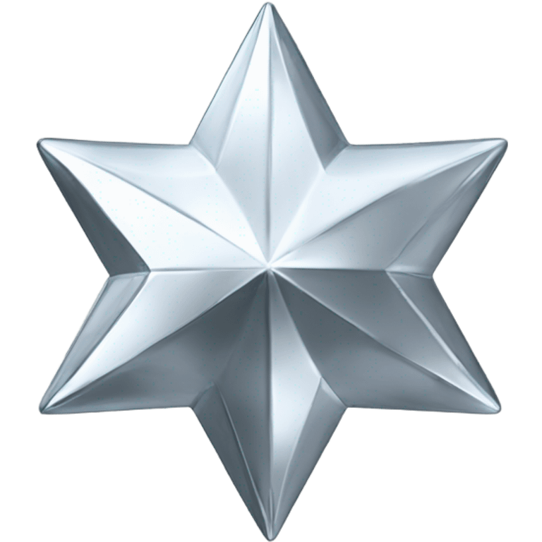 Silver chrome four-point star diamond, this but glass emoji