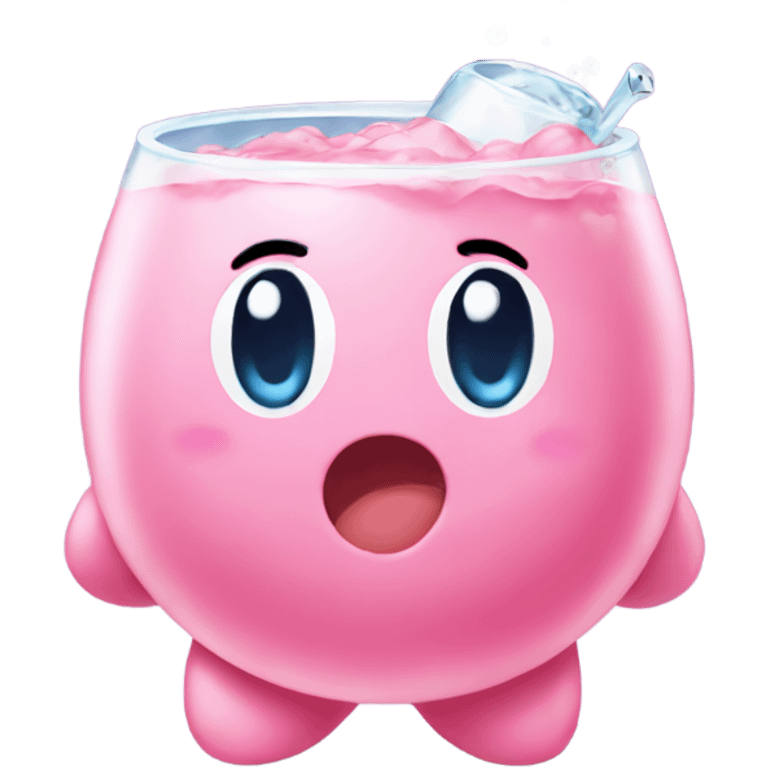 Cute Kirby soda emoji