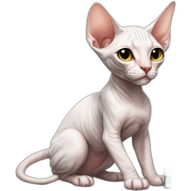 Cat sphynx white lightsaber emoji