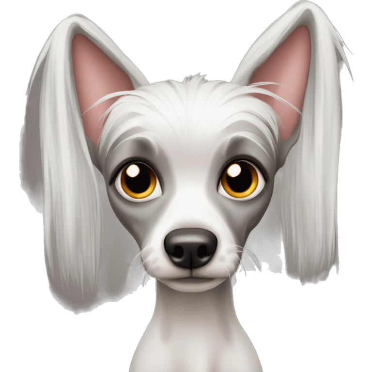 Chinese crested with a cat tail  emoji