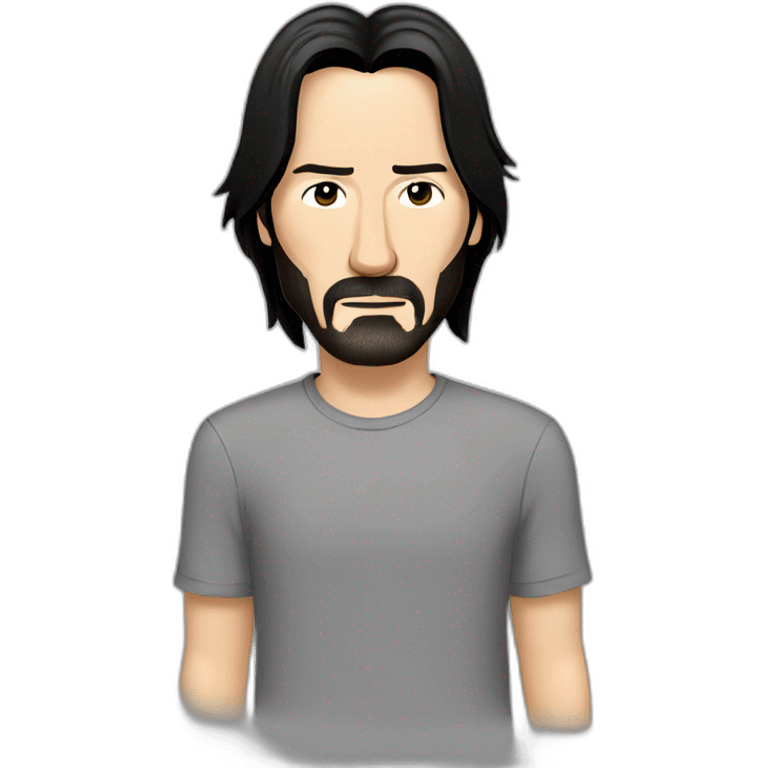 keanu-reeves cartoon wearing shirt emoji