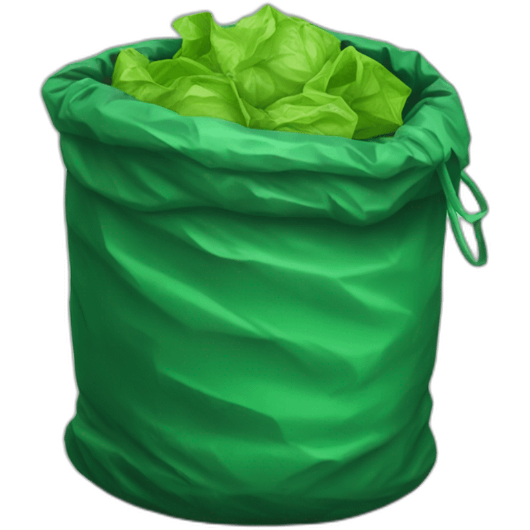 green garbage bag emoji