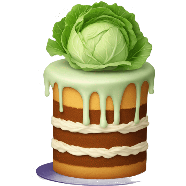 cake with cabbage  emoji