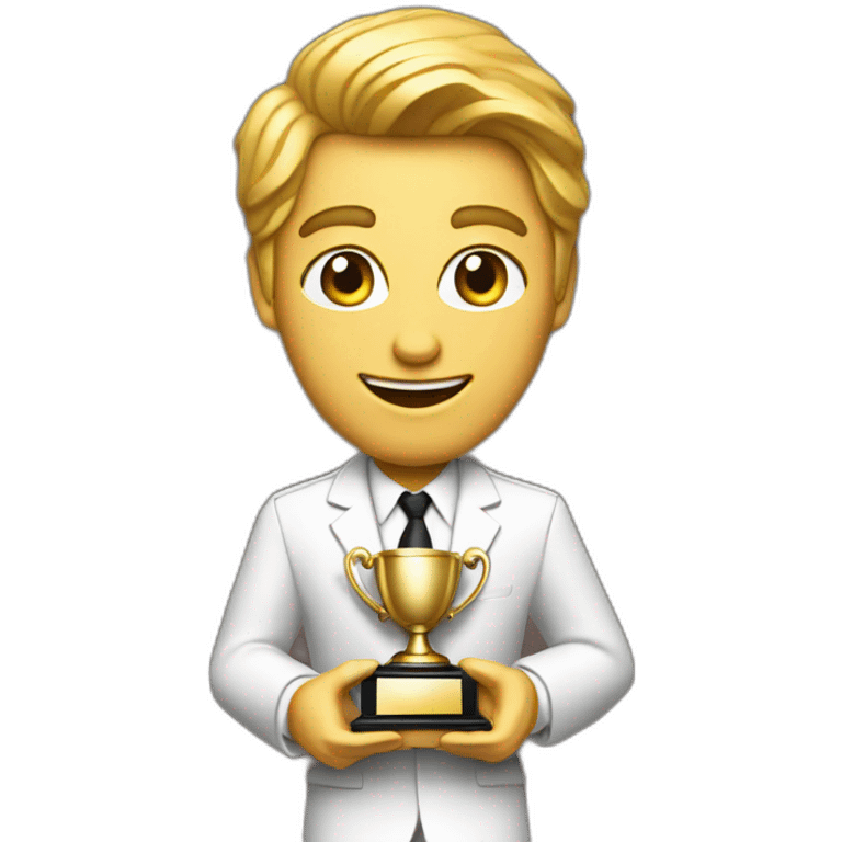 television game show host holding a trophy emoji