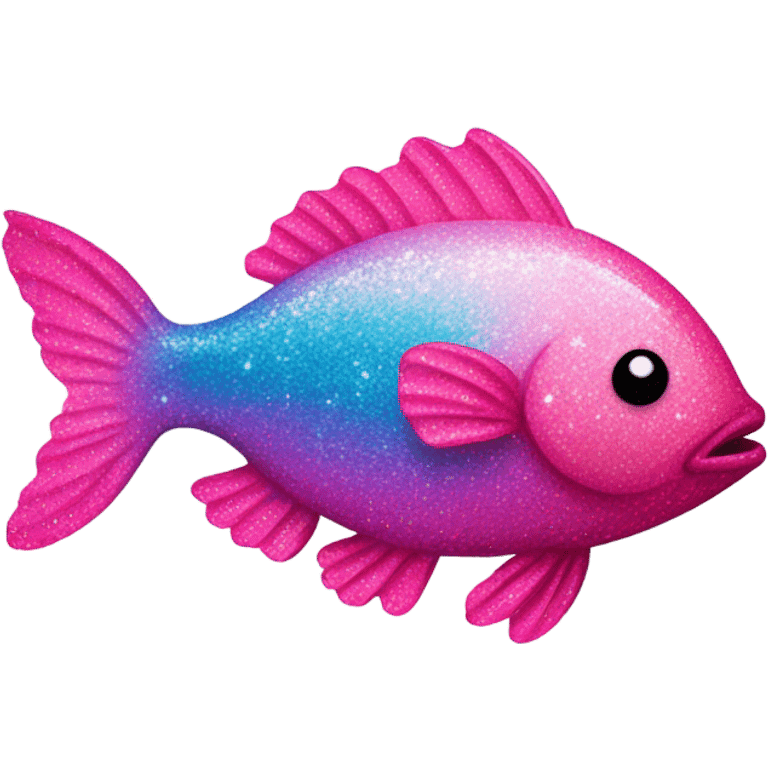 Pink ombre fish with glitter emoji