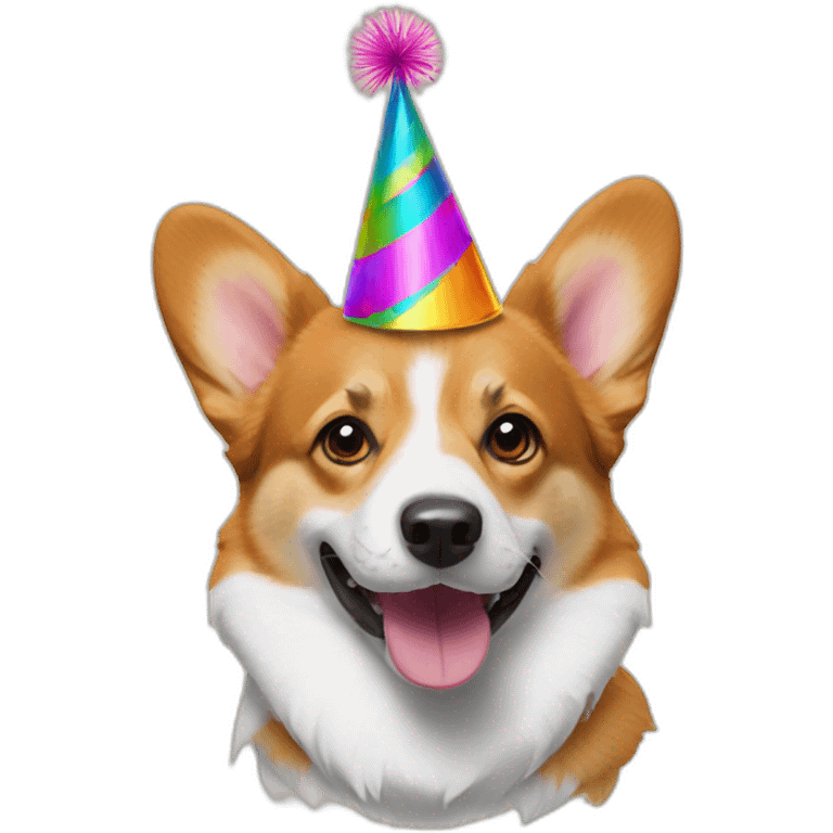 corgi with party hat emoji