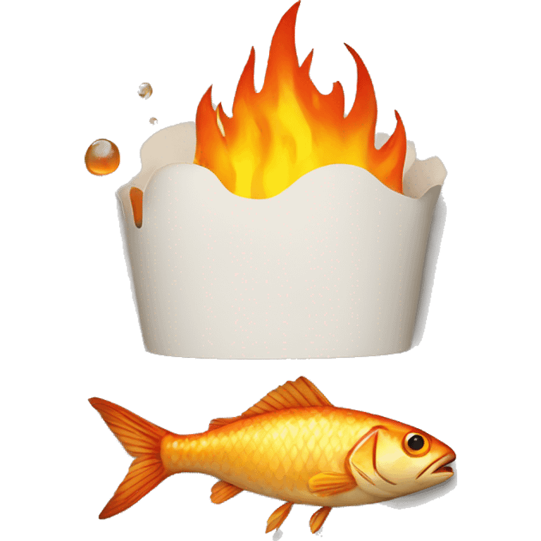 fire + fish = fried fish emoji