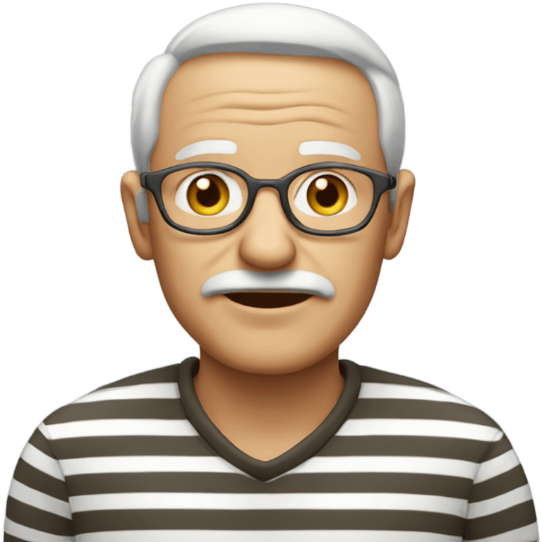 old man in striped shirt emoji