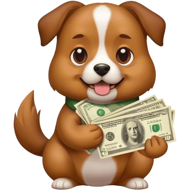 Dog with money emoji