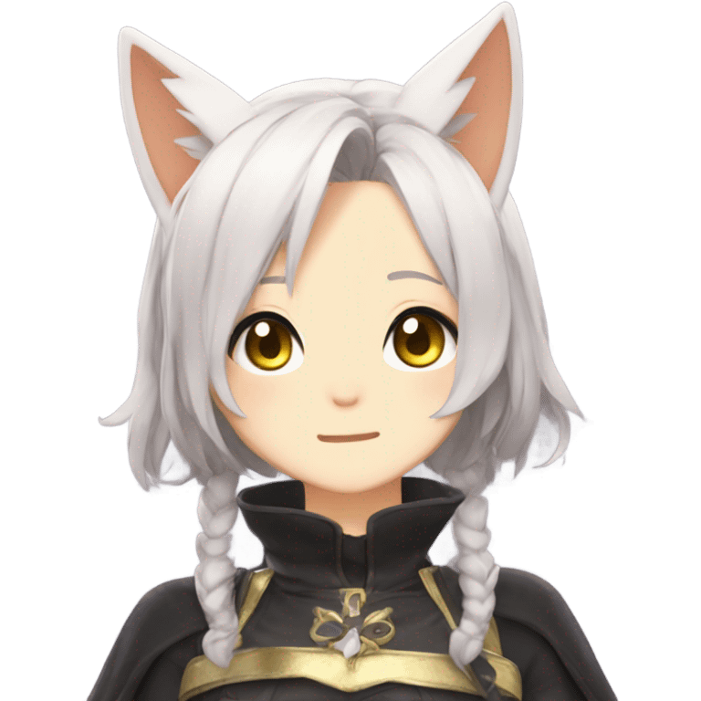 ashe from fire emblem three houses with cat ears emoji